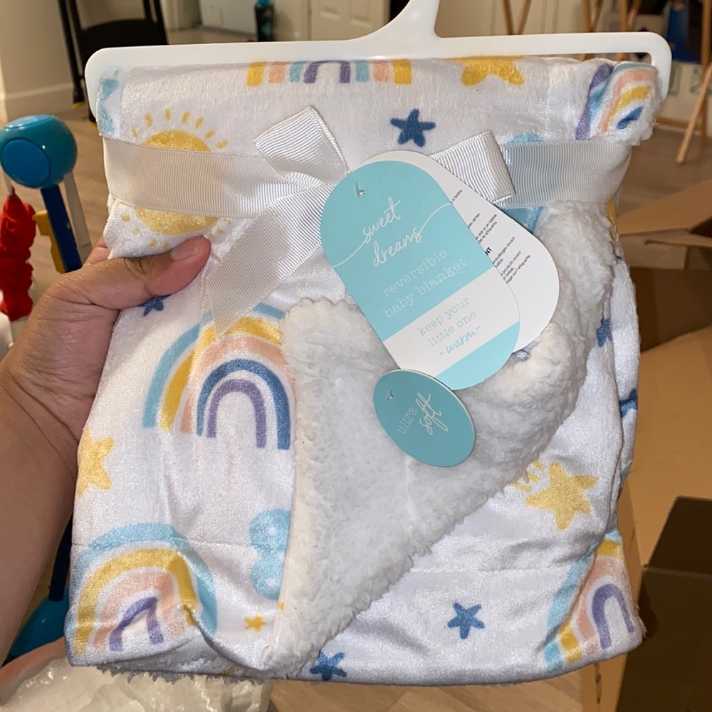 Sweet dreams reversible baby blanket